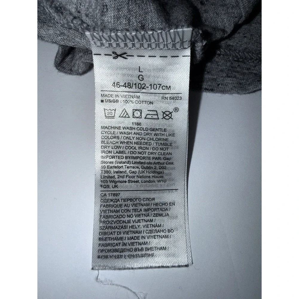 Banana Republic Men T-Shirt Large Gray Organic 100% Cotton Speckled Preppy Tee